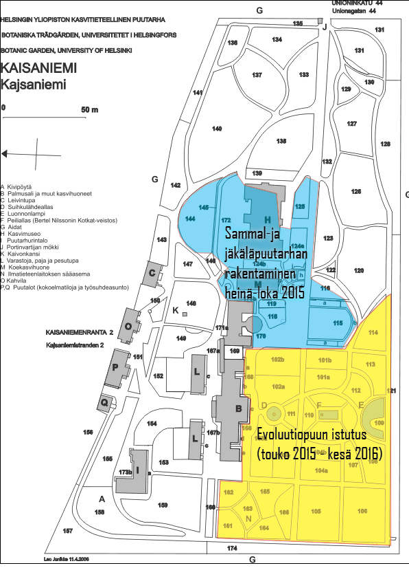 Kaisaniemen yleisöltä rajatut työmaa-alueet